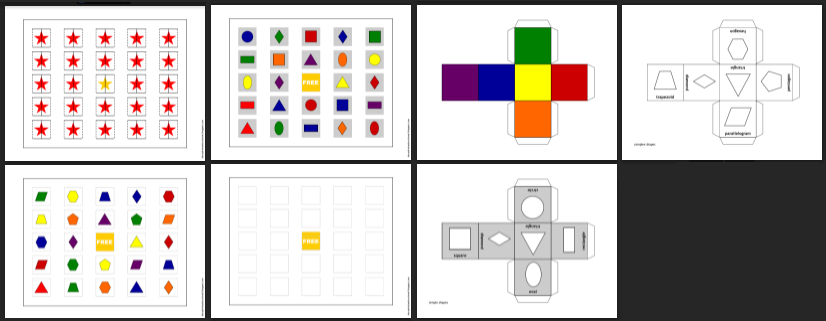 math games, working memory, geometrical shapes